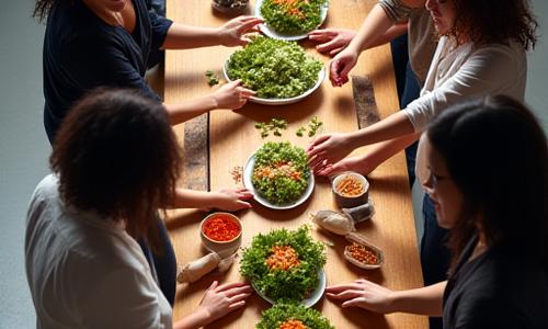 Corporate team laughing while cooking